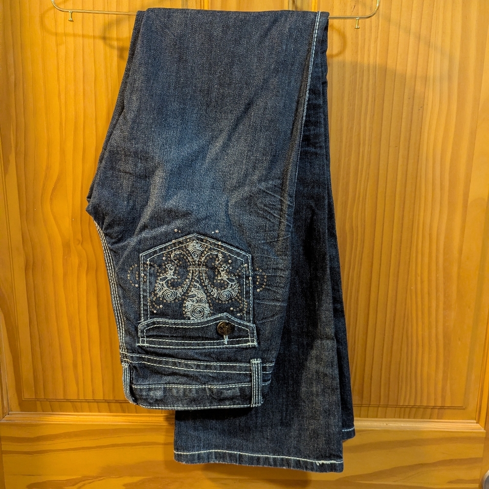 Women's Boot Cut Jeans - Dark Blue